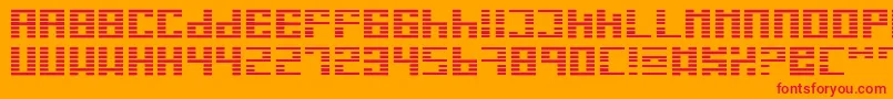 I Font – Red Fonts on Orange Background