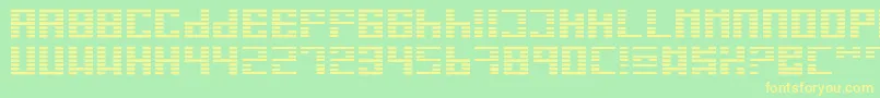 I Font – Yellow Fonts on Green Background