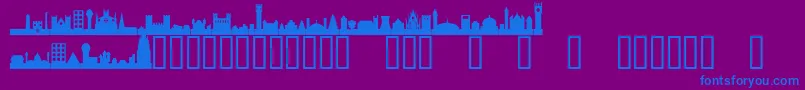 CityscapeTM Font – Blue Fonts on Purple Background