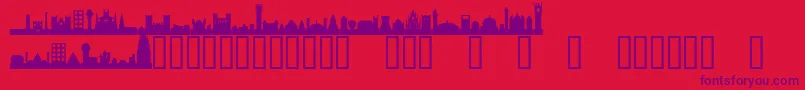 CityscapeTM Font – Purple Fonts on Red Background