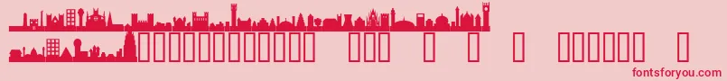 CityscapeTM Font – Red Fonts on Pink Background