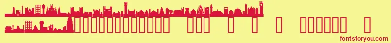 CityscapeTM Font – Red Fonts on Yellow Background