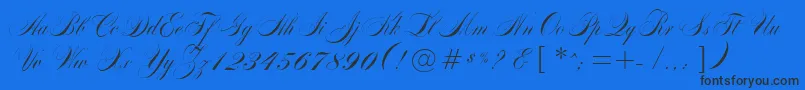MarkizDeSadScript Font – Black Fonts on Blue Background