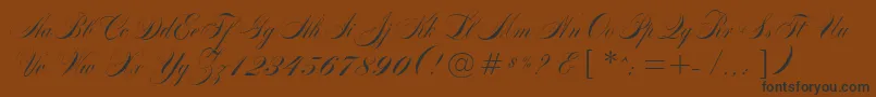 フォントMarkizDeSadScript – 黒い文字が茶色の背景にあります