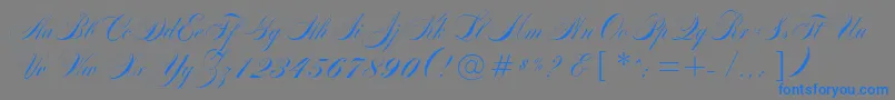 MarkizDeSadScript-Schriftart – Blaue Schriften auf grauem Hintergrund