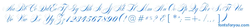 MarkizDeSadScript-Schriftart – Blaue Schriften auf weißem Hintergrund