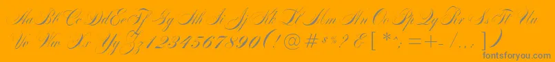 MarkizDeSadScript-Schriftart – Graue Schriften auf orangefarbenem Hintergrund