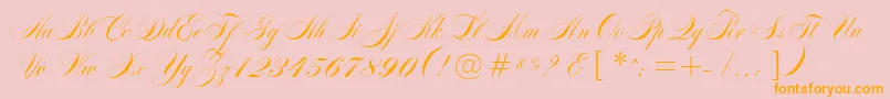MarkizDeSadScript Font – Orange Fonts on Pink Background