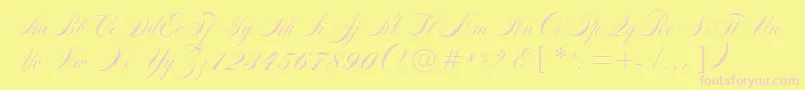 MarkizDeSadScript-Schriftart – Rosa Schriften auf gelbem Hintergrund
