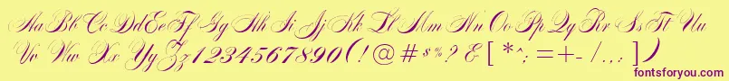 MarkizDeSadScript Font – Purple Fonts on Yellow Background