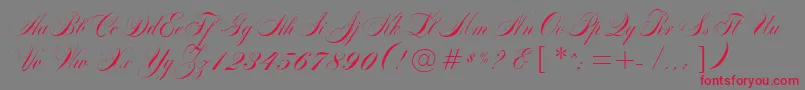 MarkizDeSadScript Font – Red Fonts on Gray Background