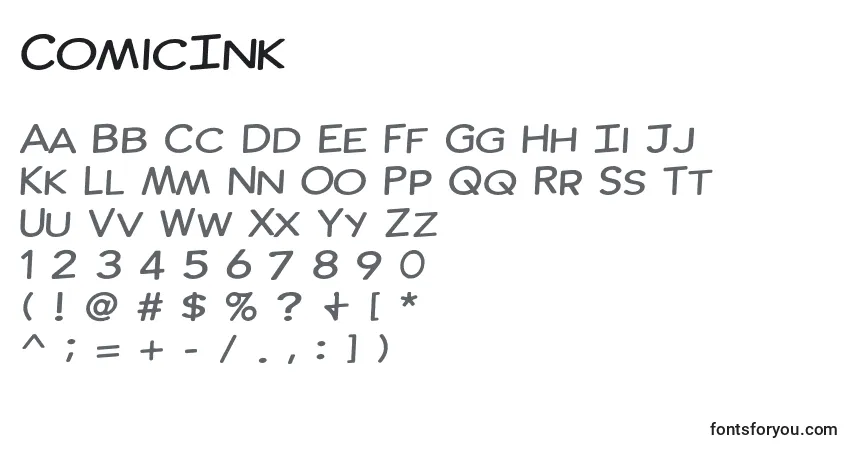 Czcionka ComicInk (109808) – alfabet, cyfry, specjalne znaki