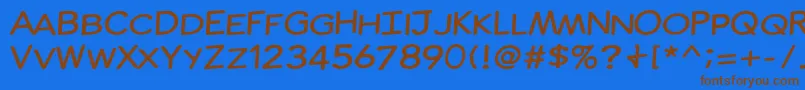 ComicInk Font – Brown Fonts on Blue Background