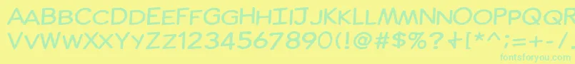 ComicInk Font – Green Fonts on Yellow Background