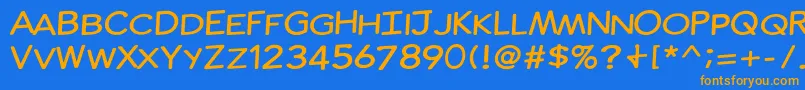 ComicInk Font – Orange Fonts on Blue Background