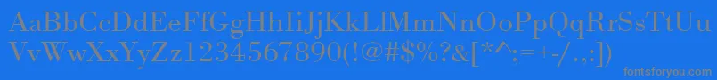 Urwbodonitligextwid-fontti – harmaat kirjasimet sinisellä taustalla