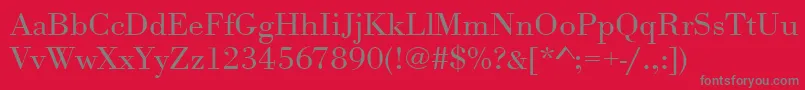 Urwbodonitligextwid-fontti – harmaat kirjasimet punaisella taustalla
