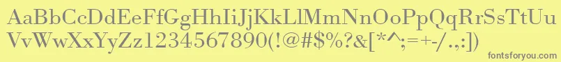 Urwbodonitligextwid Font – Gray Fonts on Yellow Background