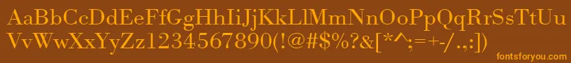 Urwbodonitligextwid Font – Orange Fonts on Brown Background