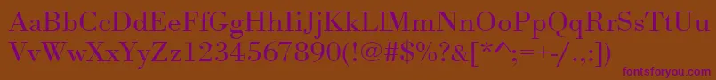 Urwbodonitligextwid Font – Purple Fonts on Brown Background