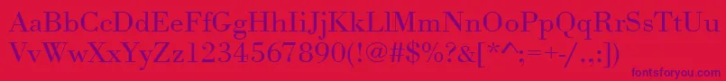 Urwbodonitligextwid-Schriftart – Violette Schriften auf rotem Hintergrund