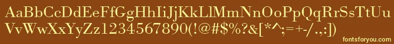 Шрифт Urwbodonitligextwid – жёлтые шрифты на коричневом фоне