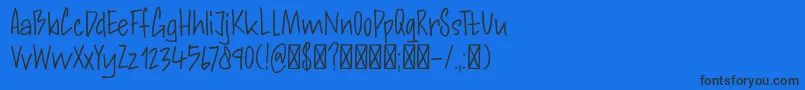 DkAndorraScript-Schriftart – Schwarze Schriften auf blauem Hintergrund