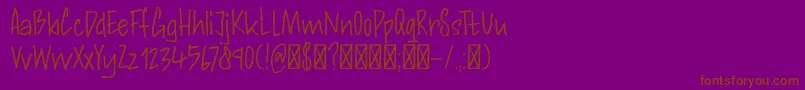 DkAndorraScript-Schriftart – Braune Schriften auf violettem Hintergrund