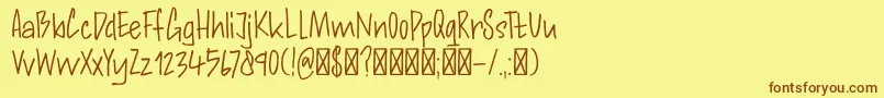 DkAndorraScript Font – Brown Fonts on Yellow Background