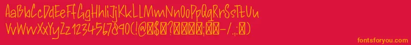 Police DkAndorraScript – polices orange sur fond rouge