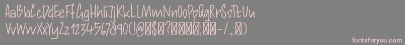 フォントDkAndorraScript – 灰色の背景にピンクのフォント