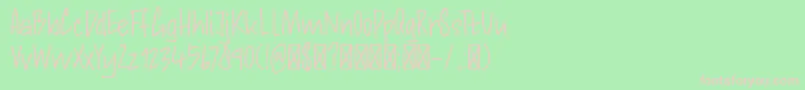 Fonte DkAndorraScript – fontes rosa em um fundo verde