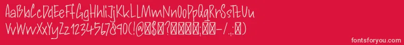 フォントDkAndorraScript – 赤い背景にピンクのフォント