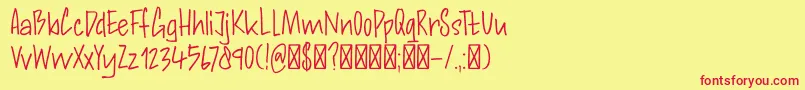 Police DkAndorraScript – polices rouges sur fond jaune