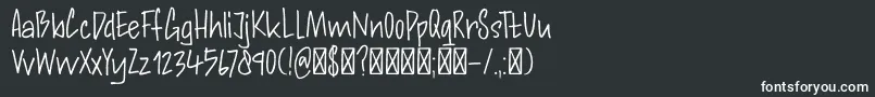 DkAndorraScript-fontti – valkoiset fontit mustalla taustalla