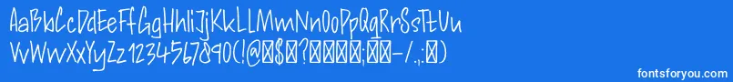 Fonte DkAndorraScript – fontes brancas em um fundo azul