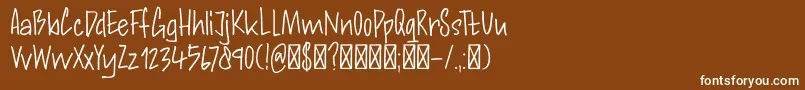 フォントDkAndorraScript – 茶色の背景に白い文字