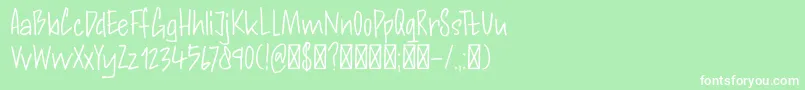 Шрифт DkAndorraScript – белые шрифты на зелёном фоне