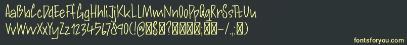 フォントDkAndorraScript – 黒い背景に黄色の文字