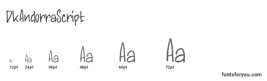 DkAndorraScript Font Sizes