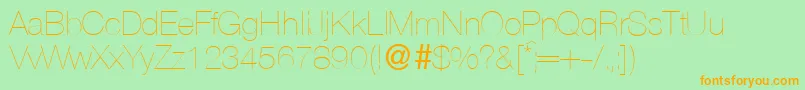 HelbaxlightdbNormal Font – Orange Fonts on Green Background