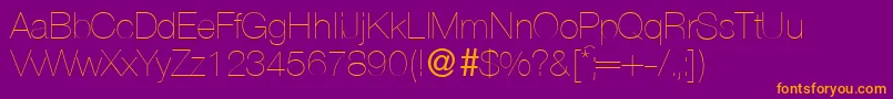 HelbaxlightdbNormal Font – Orange Fonts on Purple Background