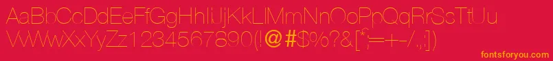 HelbaxlightdbNormal Font – Orange Fonts on Red Background