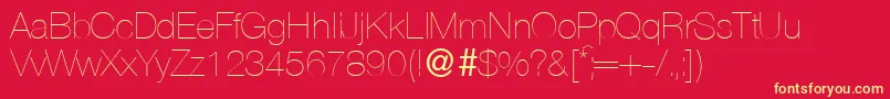 HelbaxlightdbNormal Font – Yellow Fonts on Red Background