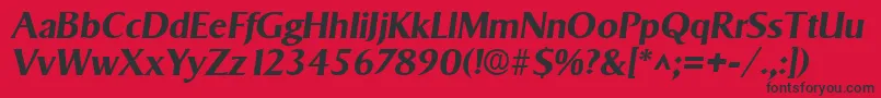 フォントSigvarBoldItalic – 赤い背景に黒い文字