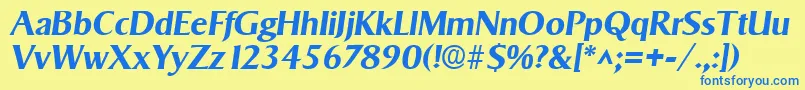 SigvarBoldItalic Font – Blue Fonts on Yellow Background