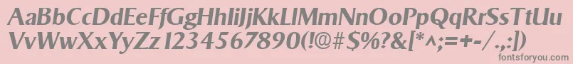 SigvarBoldItalic-fontti – harmaat kirjasimet vaaleanpunaisella taustalla