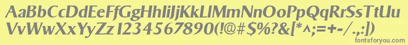 Шрифт SigvarBoldItalic – серые шрифты на жёлтом фоне