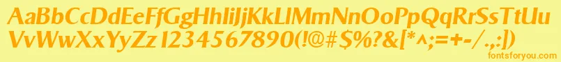 SigvarBoldItalic Font – Orange Fonts on Yellow Background