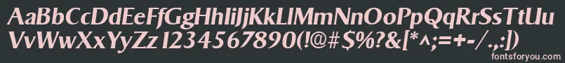SigvarBoldItalic-fontti – vaaleanpunaiset fontit mustalla taustalla